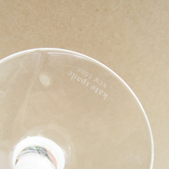 Kate Spade Lenox Harrison Crystal Wine Glasses Set of 2 Etched Stemware - Picture 6 of 9